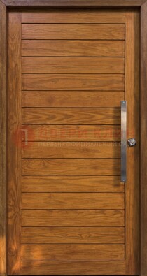 Коричневая входная дверь c МДФ панелью ЧД-02 в частный дом в Котельниках
