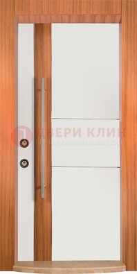 Белая входная дверь c МДФ панелью ЧД-09 в частный дом в Котельниках