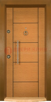 Коричневая входная дверь c МДФ панелью ЧД-13 в частный дом в Котельниках