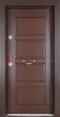 Коричневая входная дверь c МДФ панелью ЧД-28 в частный дом в Котельниках