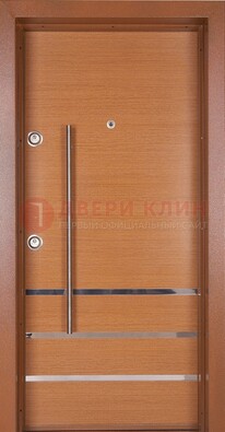 Коричневая входная дверь c МДФ панелью ЧД-31 в частный дом в Котельниках