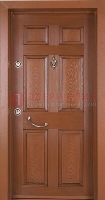 Коричневая входная дверь c МДФ панелью ЧД-34 в частный дом в Котельниках