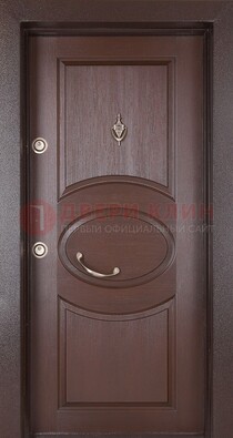 Коричневая входная дверь c МДФ панелью ЧД-36 в частный дом в Котельниках