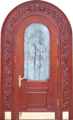 Толстая металлическая арочная дверь со стеклом ДА-20 в Нижнем Новгороде