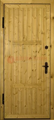 Светлая металлическая дверь с евровагонкой ДЕ-2 в Зеленограде