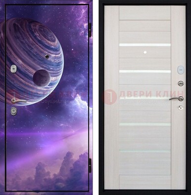 Стальная дверь с фотопечатью планеты ДФ-19 в Котельниках