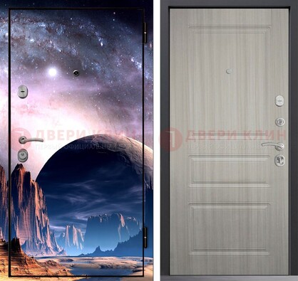 Железная дверь с фотопечатью космоса и планеты ДФ-50 в Котельниках