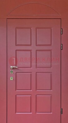 Красная стальная дверь с верхней фрамугой ДФГ-13 в Рязани