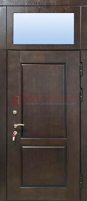 Одностворчатая уличная дверь с верхней фрамугой ДФГ-16 Кириши