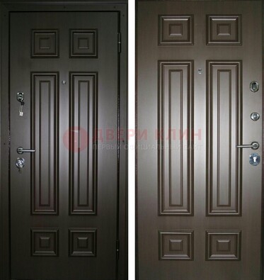 Темная металлическая дверь с МДФ ДМ-136 в квартиру в Котельниках