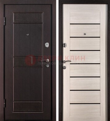 Темная стальная дверь с МДФ ДМ-147 для улицы в Котельниках