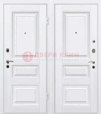 Белая металлическая дверь с МДФ ДМ-179 в Котельниках