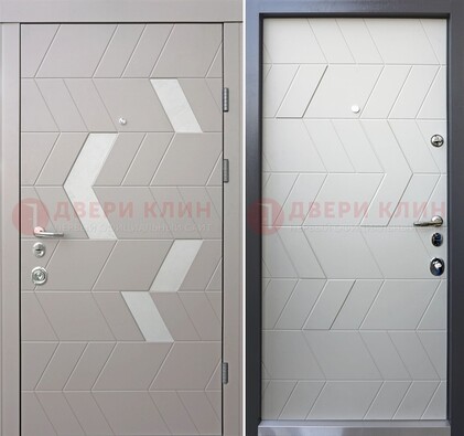 Темная металлическая дверь со светлой МДФ внутри ДМ-203 в Котельниках