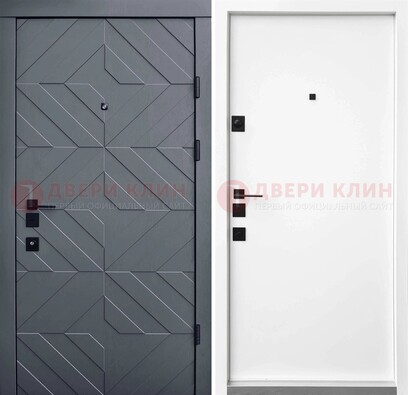 Темная уличная дверь с филенчатой МДФ внутри ДМ-205 в Котельниках