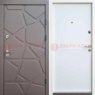 Серая входная дверь с филенчатой МДФ ДМ-216 в Ярославле