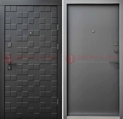 Темная стальная филенчатая дверь с МДФ ДМ-221 в Котельниках