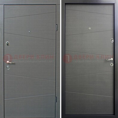 Темная стальная дверь с филенчатой МДФ ДМ-228 в Котельниках