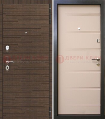 Коричневая  железная дверь c фрезерованной МДФ ДМ-248 в Котельниках
