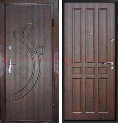 Коричневая железная дверь с МДФ и узором ДМ-345 в Волхове