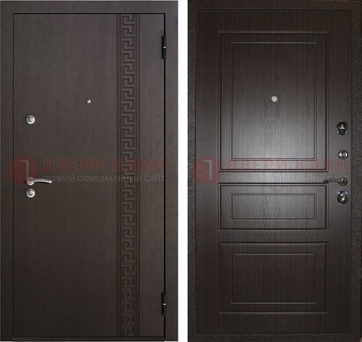 Темная стальная дверь с МДФ в квартиру ДМ-347 в Котельниках