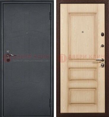 Черная металлическая дверь с МДФ ДМ-348 в Лыткарино