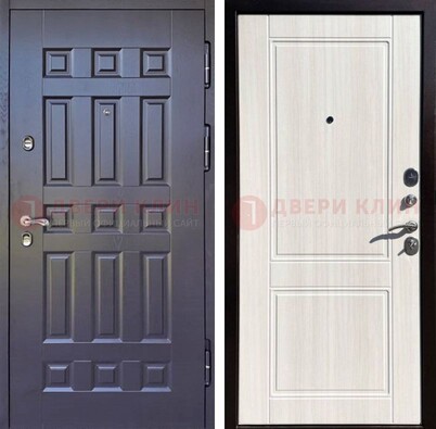 Коричневая железная дверь с панелями МДФ ДМ-351 в Воскресенске