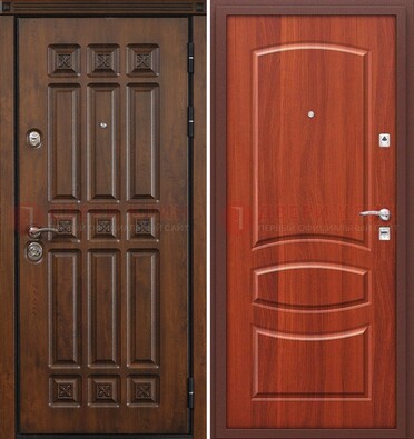 Темная металлическая дверь с МДФ и узором ДМ-364 в Котельниках