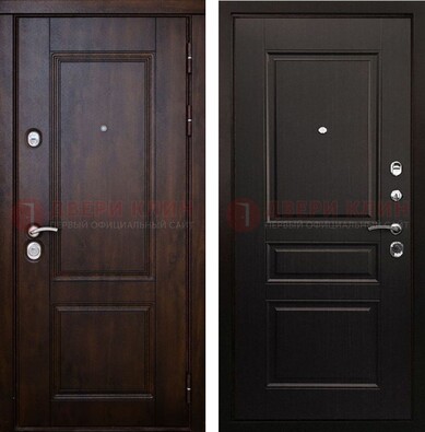 Классическая железная дверь с темными МДФ панелями ДМ-390 в Кирове