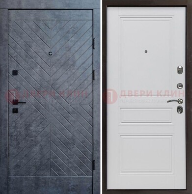 Серая металлическая дверь с декоративной МДФ ДМ-439 в Котельниках
