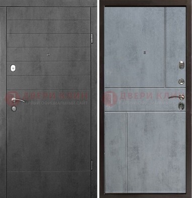Серая железная дверь с МДФ в стиле хайтек ДМ-446 в Котельниках