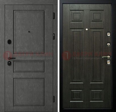 Серая стальная дверь с классическими МДФ ДМ-456 в Котельниках