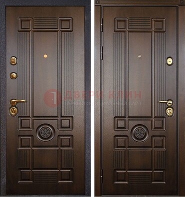 Квартирная коричневая железная дверь с МДФ ДМ-45 в Котельниках