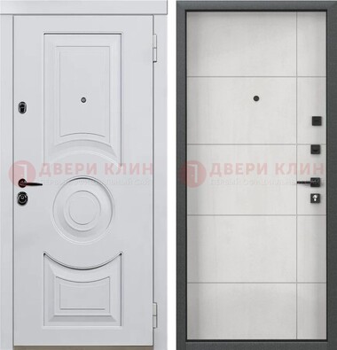 Белая железная дверь с МДФ в квартиру ДМ-463 в Ставрополе