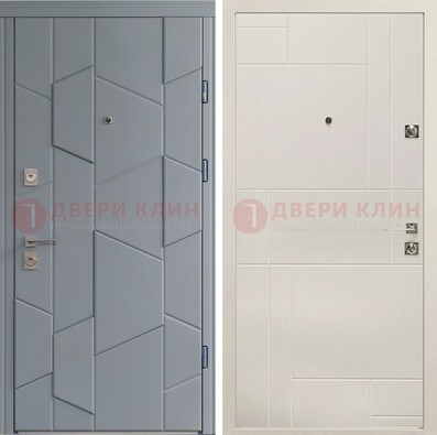 Современная стальная дверь в квартиру с панелями МДФ ДМ-495 в Волоколамске