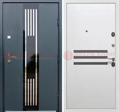 Темная квартирная дверь с разными МДФ ДМ-504 в Сертолово