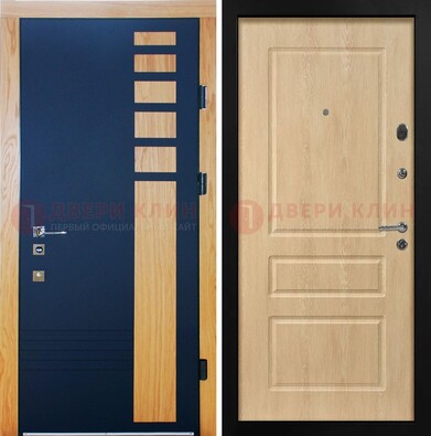 Двухцветная железная дверь с МДФ в квартиру ДМ-511 в Котельниках