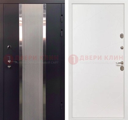 Темная металлическая дверь в квартиру МДФ с двух сторон ДМ-512 в Котельниках