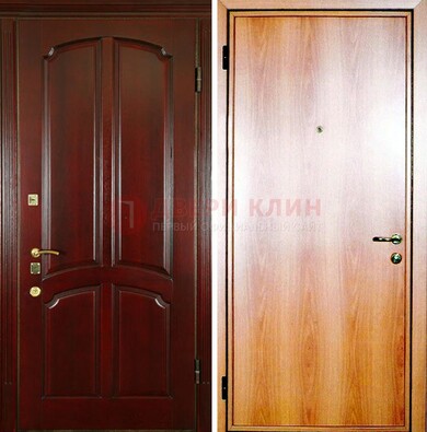 Темная железная дверь с массивом дуба ДМД-13 в Нижнем Новгороде