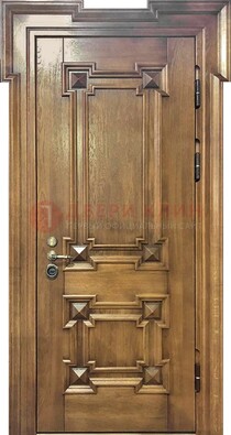 Филенчатая железная дверь с массивом дуба ДМД-56 в Котельниках