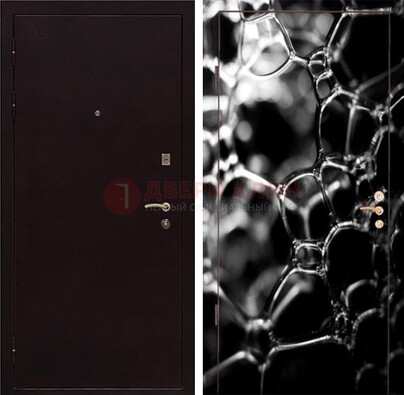 Черная стальная дверь с порошковым окрасом с фотопечатью ДП-158 во Владимире