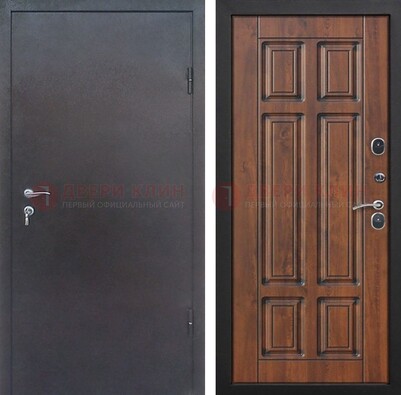 Темная входная дверь с порошковым покрытием с МДФ панелью ДП-235 в Котельниках