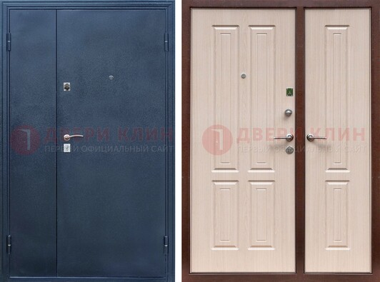 Двустворчатая стальная дверь с порошковым напылением и МДФ ДП-239 в Котельниках