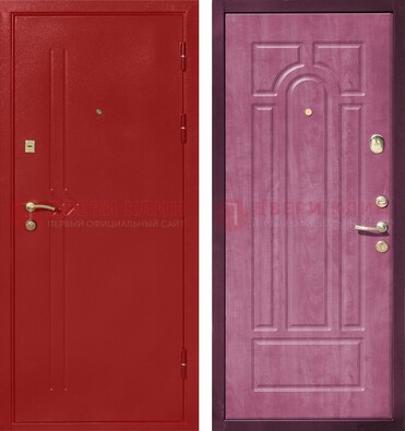 Красная входная дверь с порошковым напылением ДП-240 в Сочи