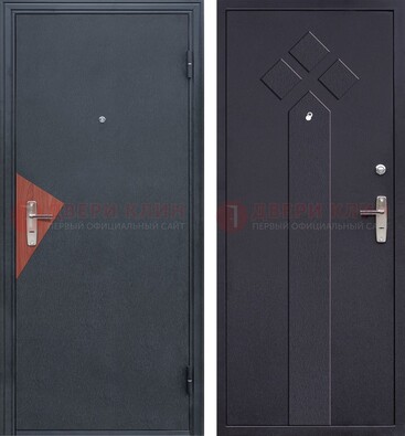 Черная входная дверь с порошковым напылением и узором внутри ДП-241 в Котельниках