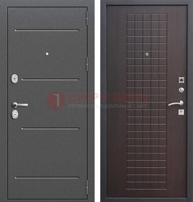 Металлическая дверь с порошковым покрытием и МДФ Махагон ДП-254 в Котельниках