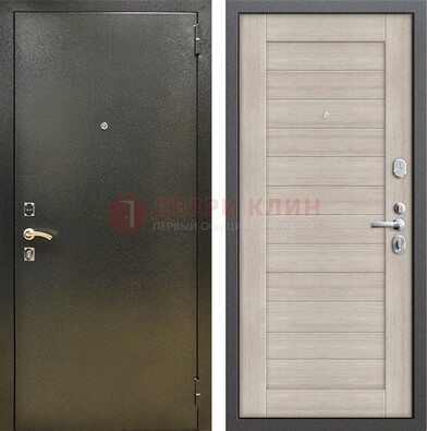 Стальная темно-серая дверь с порошковой отделкой и МДФ панелью ДП-278 в Котельниках