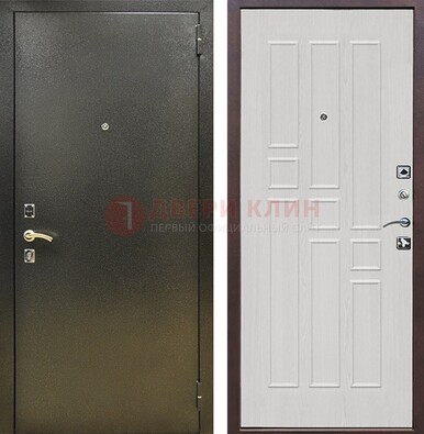 Входная дверь Темное серебро с порошковой отделкой и терморазрывом МДФ ДП-282 в Котельниках