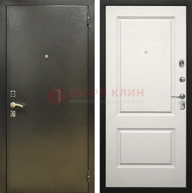 Металлическая темная дверь с порошковым напылением и классической МДФ ДП-298 в Котельниках