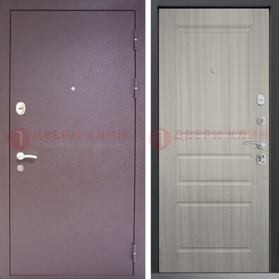 Темная стальная дверь с порошковым окрасом и МДФ ДП-310 в Котельниках