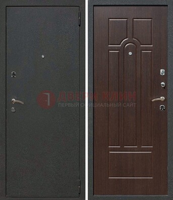 Черная металлическая дверь с порошковым окрасом ДП-47 в Котельниках